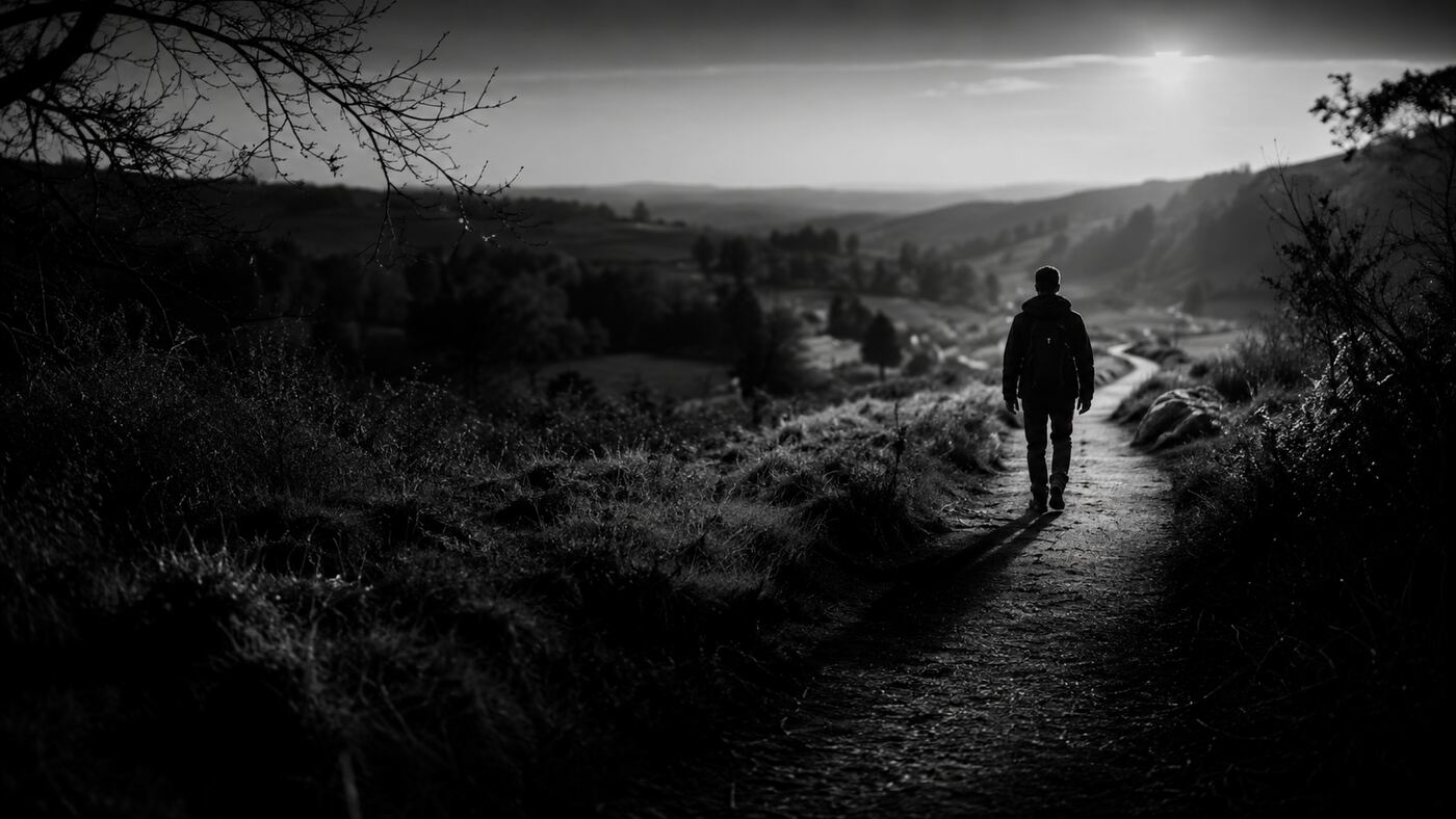 Feldweg im Abendlicht
